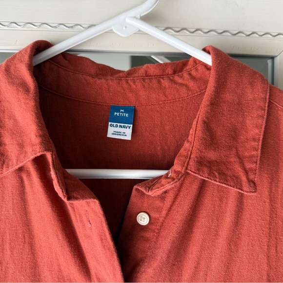 Old Navy Linen-Blend Shirt Dress, Medium - Picture 3 of 4